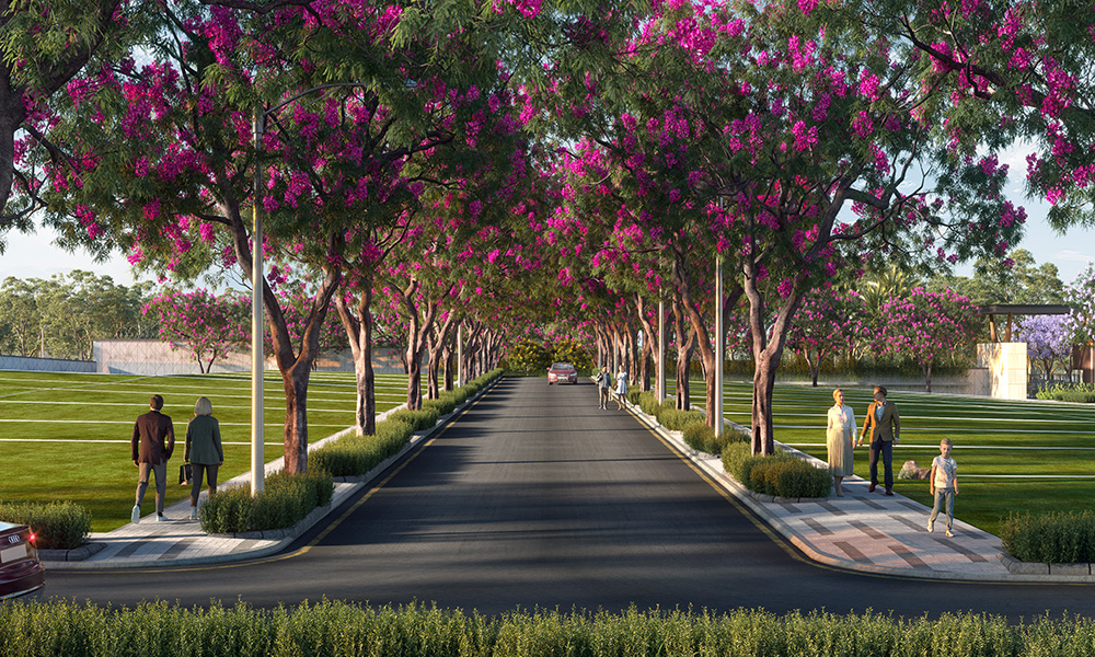 Tree Lined Avenues of vaishnavi AT-One Life | Residential Plots for Sale by Vaishnavi Group | Yelahanka, North Bengaluru | Enquire Now at vaishnavilife.in | Best Plotted Development Project | Invest in Lands at vaishnavi AT-One Life